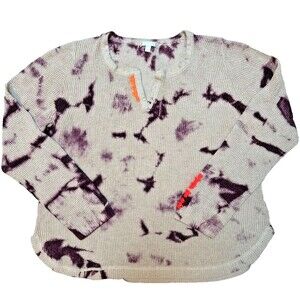 Lisa Todd Long Sleeve Thermal Waffle Top Tie Dye Boho Grunge Winter Staple XL